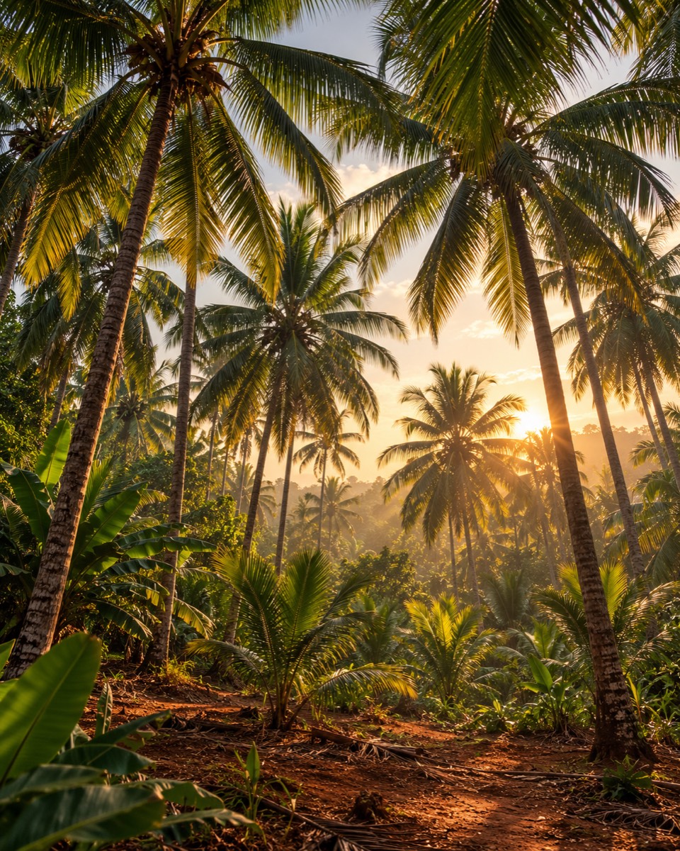 Coconut palms on a Sri Lankan estate