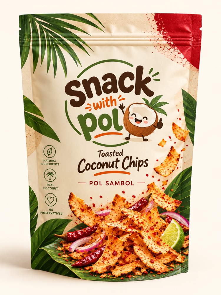 Pol Sambol coconut chips pouch